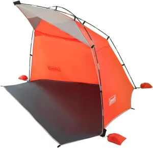 Coleman Skyshade Large Portable Sun Shelter, Easy Setup with Pre-Attached Poles, Beach Canopy Provides Cover from Sand & Sun