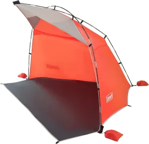 Coleman Skyshade Large Portable Sun Shelter, Easy Setup with Pre-Attached Poles, Beach Canopy Provides Cover from Sand & Sun