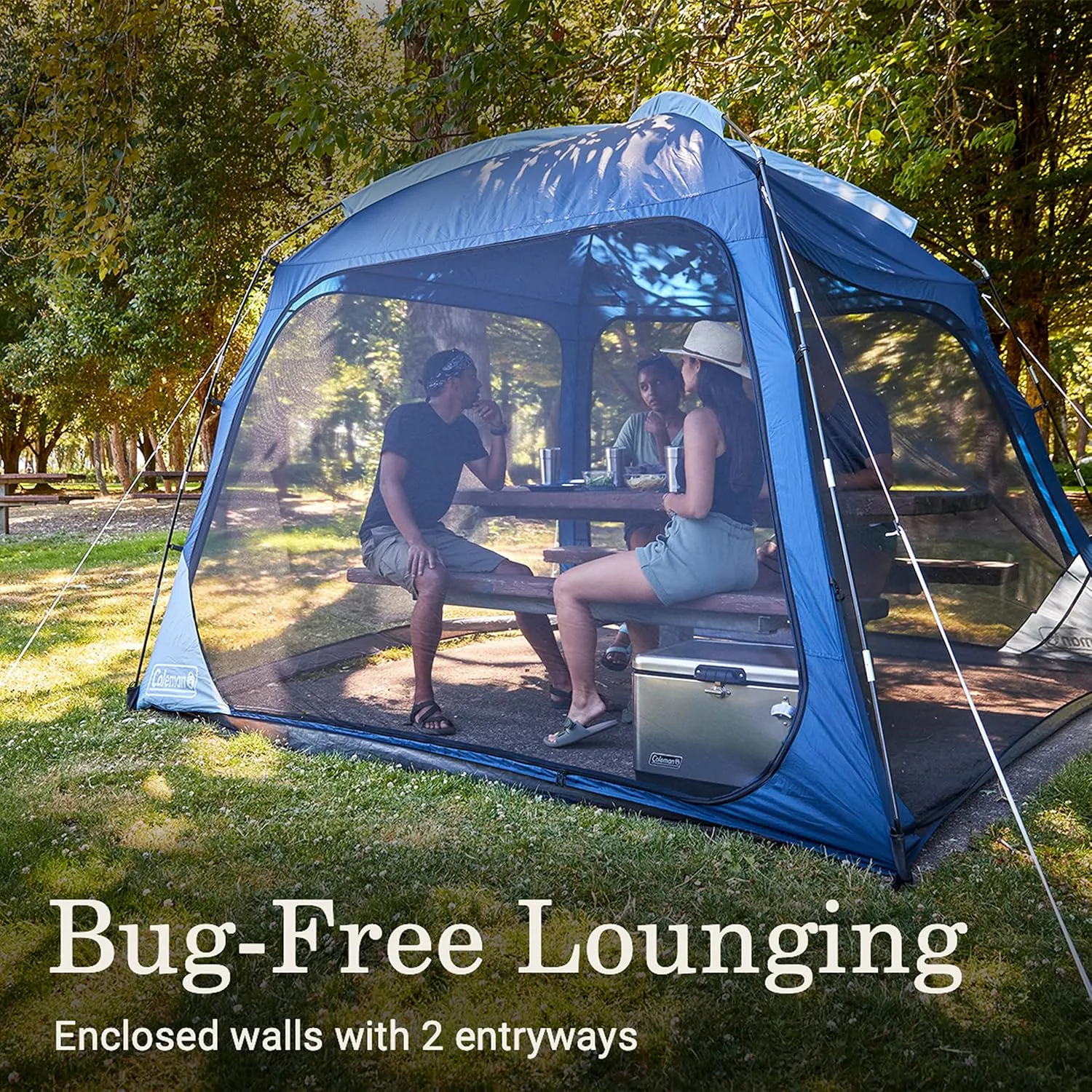 Coleman Skyshade Screen Dome Canopy Tent, 8x8/10x10ft Portable Screen Shelter with Easy Setup for Bug-Free Lounging, Great for Beach, Yard, Picnic, Park, Camping, & More