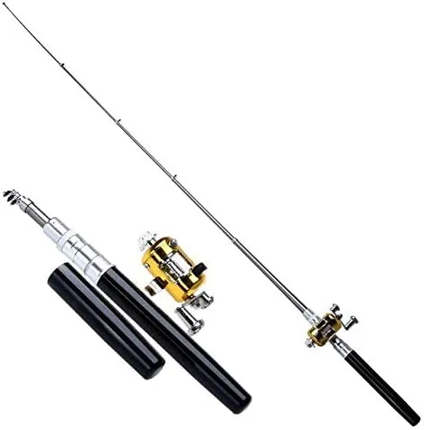Collapsible Fishing Pole Pen - Rod & Reel Combo - 3 Colors