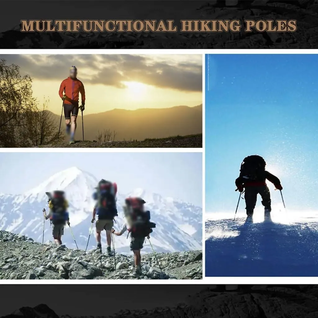 Collapsible Trekking Poles, Carbon Fiber Walking Or Hiking Sticks, with Extra-Long Foam Handle