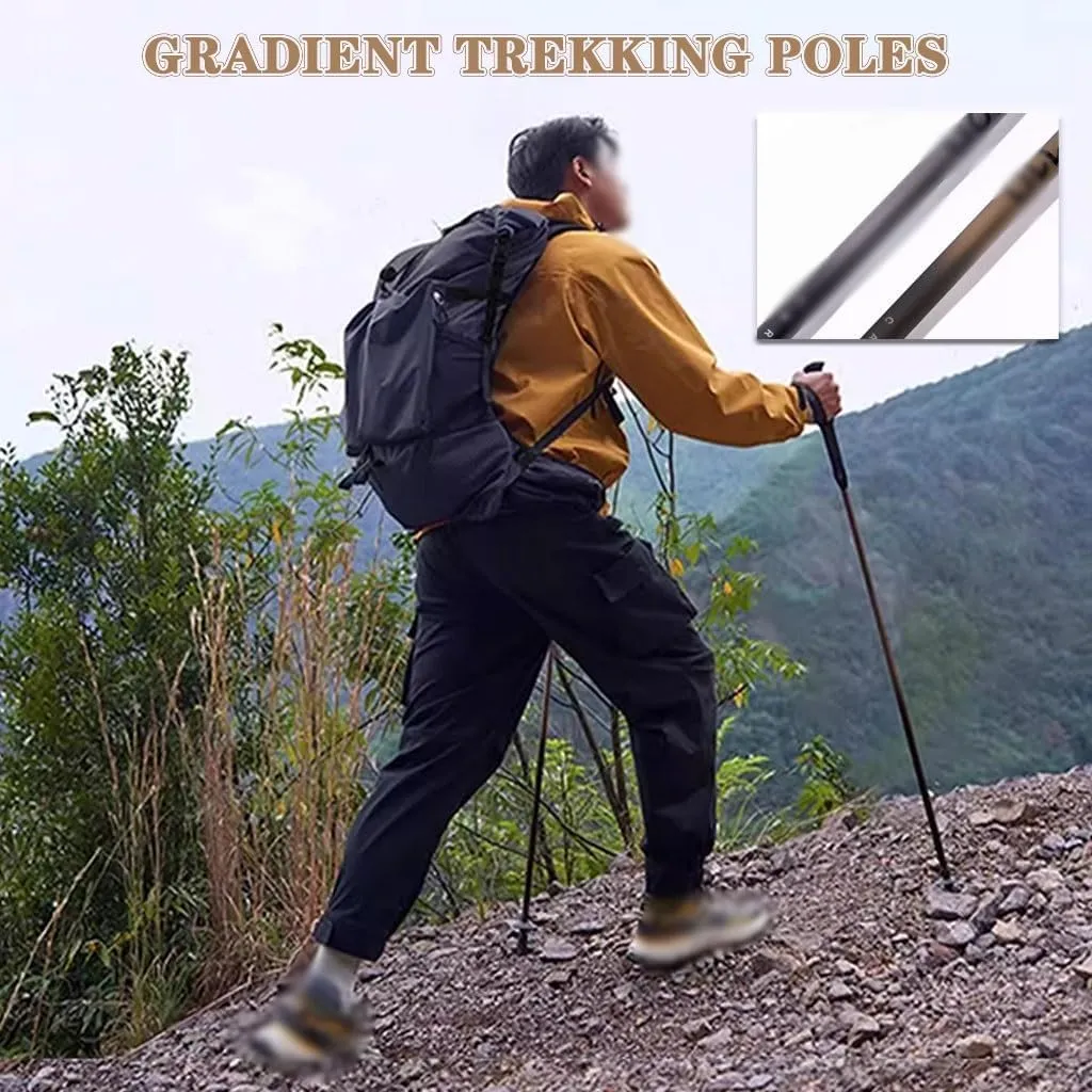 Collapsible Trekking Poles, Carbon Fiber Walking Or Hiking Sticks, with Extra-Long Foam Handle