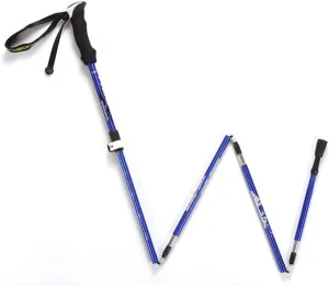 Collapsible Trekking Poles Ultralight Aluminium Hiking Poles Walking Sticks with EVA Handle and Quick Lock System for Man and Female in Hiking Camping Walking Trekking (Blue)