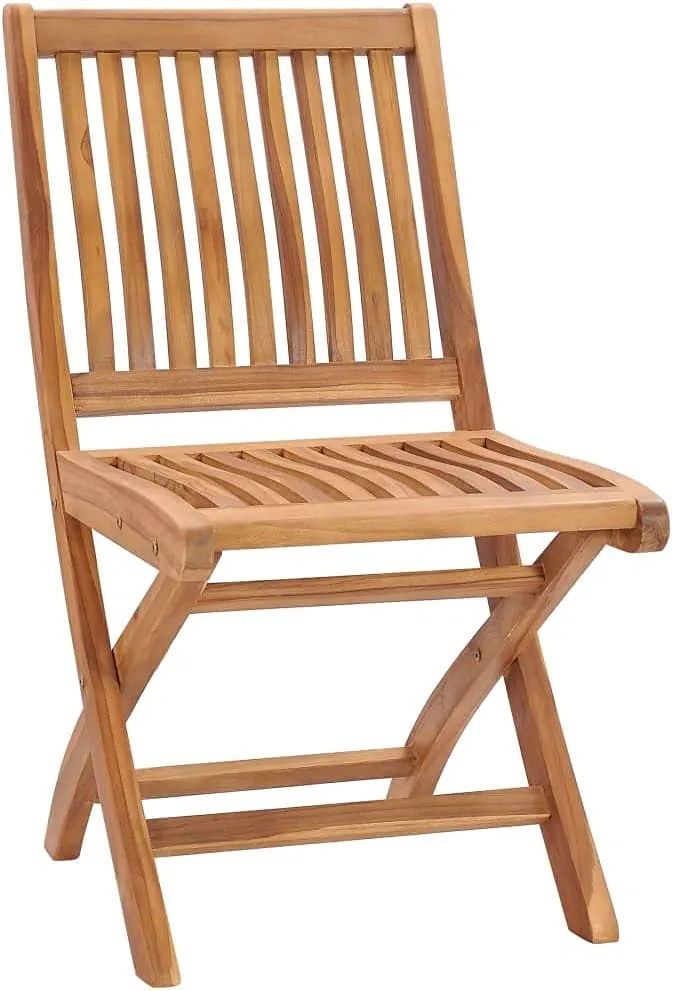 Comfortable Chair Camping Chairs Patio Chairs Kitchen Chairs - Folding Patio Chairs with Cushions 4 pcs Solid Teak Wood for Outside Terrace Beaches Campsites