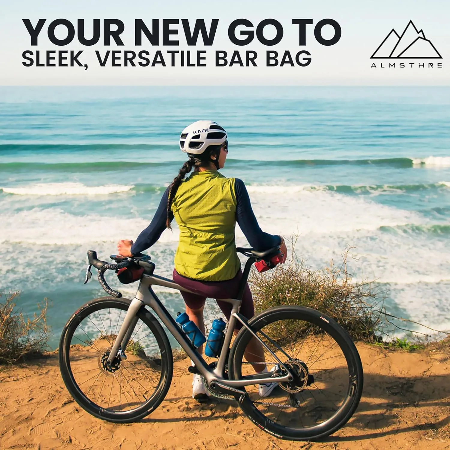 Compact Bar Bag – Rust Red | Hard-Shell Bike Handlebar Bag with Waterproof Zipper & Adjustable Straps | Lightweight Bicycle Handlebar Bag, Compatible with Road, Gravel & MTB Bikes