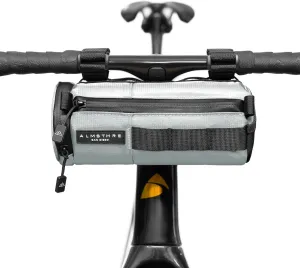 Compact Bar Bag – Sterling Silver | Hard-Shell Bike Handlebar Bag with Waterproof Zipper & Adjustable Straps | Lightweight Bicycle Handlebar Bag, Compatible with Road, Gravel & MTB Bikes