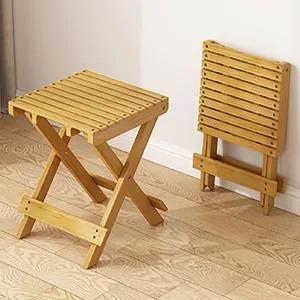 Compact Folding Stool - 16in Portable Collapsible Camping Shower Bath Chair for Backyard, Garden, Kitchen, Patio, and Picnic Use