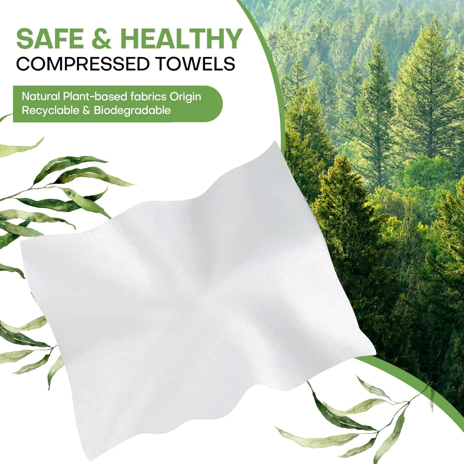 Compressed Disposable Face Towel 300 PCS,Thicken Facial Cleansing Cloths Towelettes,Compact Portable Wash Cotton Wipes Tablets Coin Tissues for Beauty Salon Personal Care Travel Camping(Green)
