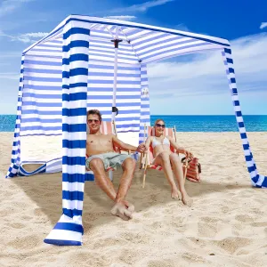 Cool Cabana Beach Tent - 6.2'x6.2' Portable Sun Shelter, UPF 50  UV Protection, Easy Setup, Waterproof, Includes Side Wall & Sand Pockets, Perfect for Family & Friends