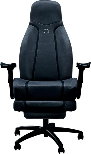 Cooler Master Synk X Ultra Black Ergonomic Real-Time Tactile Immersion Chair, Retractable Leg Rest, All-in-one Controller, Breathable Fabric, Stable Rolling Base, Solid Structure (IXC-SX1-K-US1)