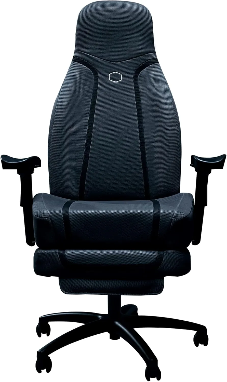 Cooler Master Synk X Ultra Black Ergonomic Real-Time Tactile Immersion Chair, Retractable Leg Rest, All-in-one Controller, Breathable Fabric, Stable Rolling Base, Solid Structure (IXC-SX1-K-US1)