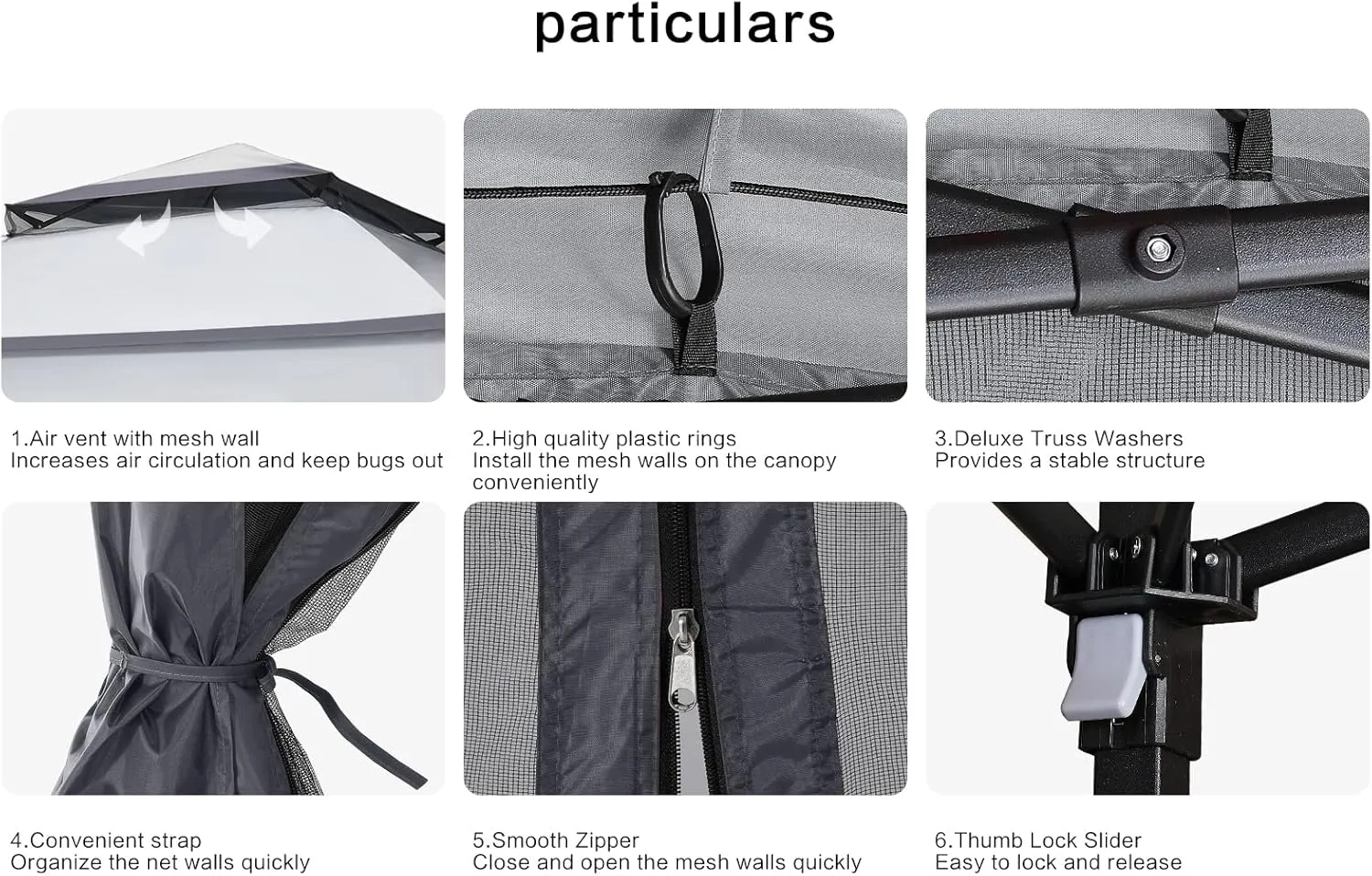 COOSHADE 11x11 Pop Up Gazebo Tent Outdoor Canopy Patio Shelter with Mosquito Netting(Dark Grey)