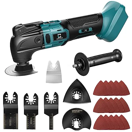 Cordless Oscillating Tool Compatible with Makita Battery, Brushless-Motor Tool with Auxiliary Handle, Oscillating Multi-Tool for Scraping,