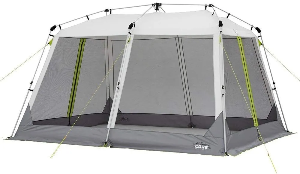 CORE 12'x10' Instant Screen House | Folding and Portable Large Pop Up Canopy Shelter with Included Carry Bag | Perfect for Family Camping, Outdoor, Picnic, Backyards, BBQ, Tailgate, Patio and Party