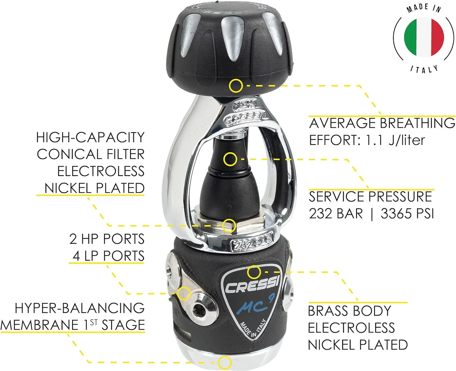 Cressi Travelight 15 LBS Scuba Diving Package Carry On Reg Dive Computer GupG Reg Bag and Kraken Dive Torch