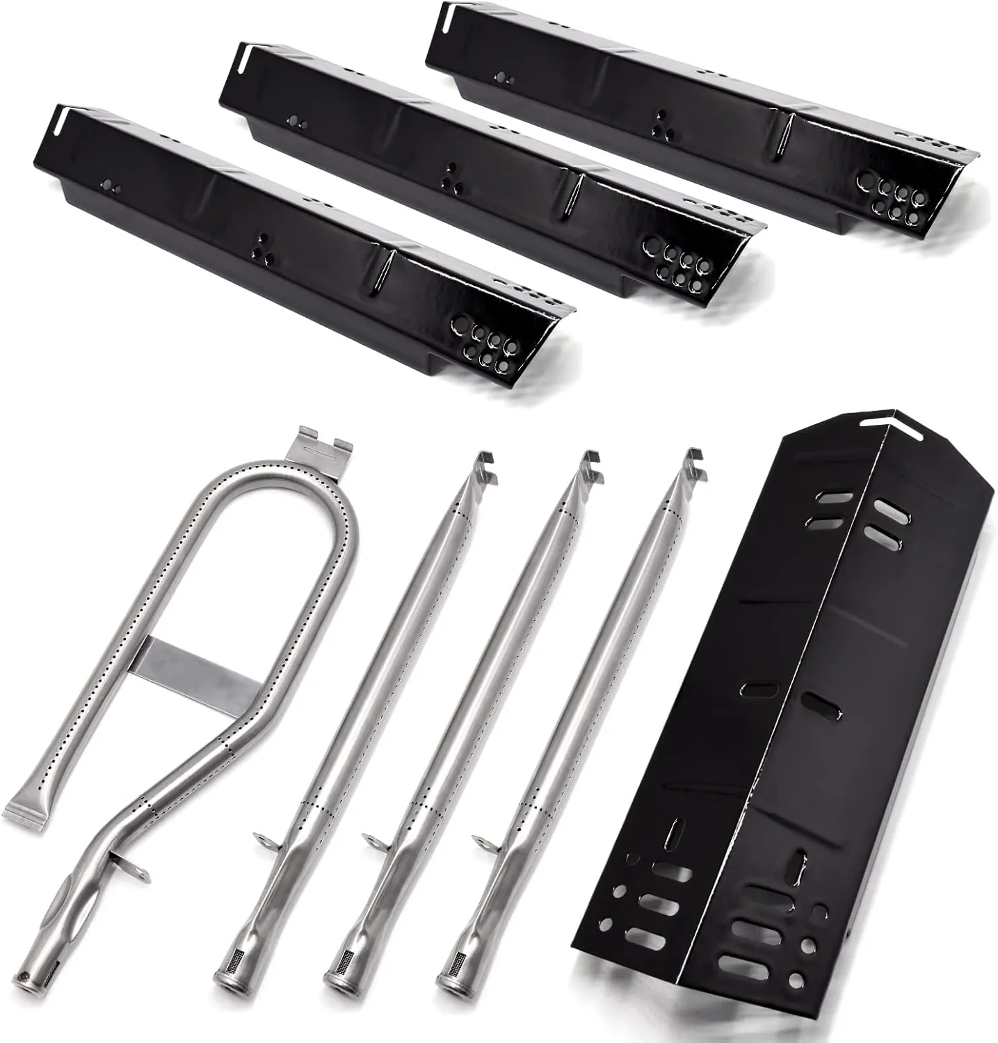 Criditpid Grill Replacement Parts for Dyna-Glo DGH450CRP, Porcelain Steel Grill Heat Plate & Stainless Steel Burner Tube for Dyna-Glo 4 Burner Grill.