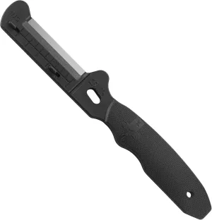 CRKT Combat Stripping Tool with Sheath: Emergency Trauma Tool, Flat Razor Blade to Slide Through Clothing and Gear, Oxygen Wrench, Poly Handle, Sheath 9860