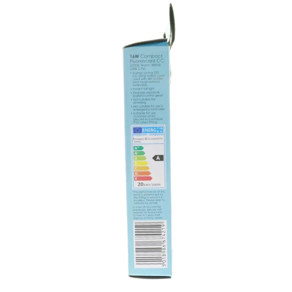 Crompton 2D Butterfly Fluorescent Tube GR8 16W/827 2Pins CLC16WW2PIN