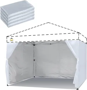 CROWN SHADES 8x8 Canopy Sidewalls (4pck) - Replacement Walls for 8x8 Gazebo, Event Shelter Accessories - White