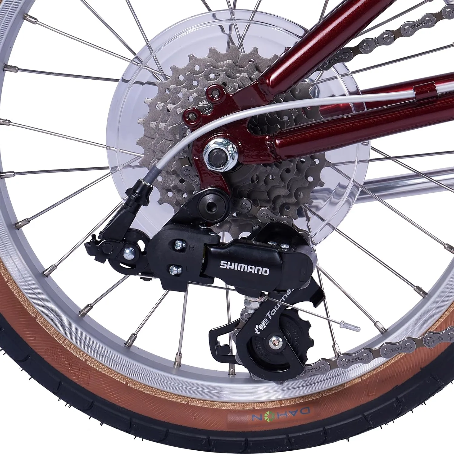 Dahon Boardwalk D7 Folding Bike for Adults, 16" Vintage Bicycles with 7-Speed & V Brake, Lightweight Aluminum Frame, Foldable Commuter Bike for Urban