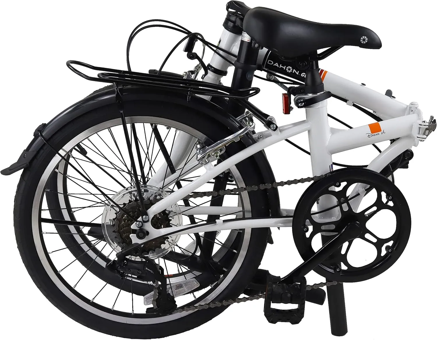 Dahon Dream D6 Bike with 6-Speed Gear System, Compact Rear Derailleur, and 20-Inch Lightweight Aluminum Rims (White)