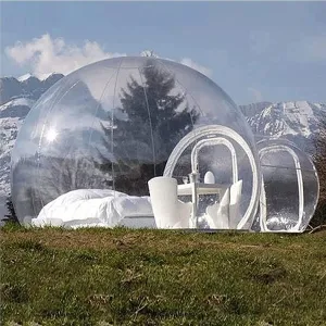 DARZYS Inflatable Bubble Balloon House, Outdoor Camping Dome Single Tunnel/Windproof and Rainproof Transparent Bubble House/Scenic Hotel(400cm)