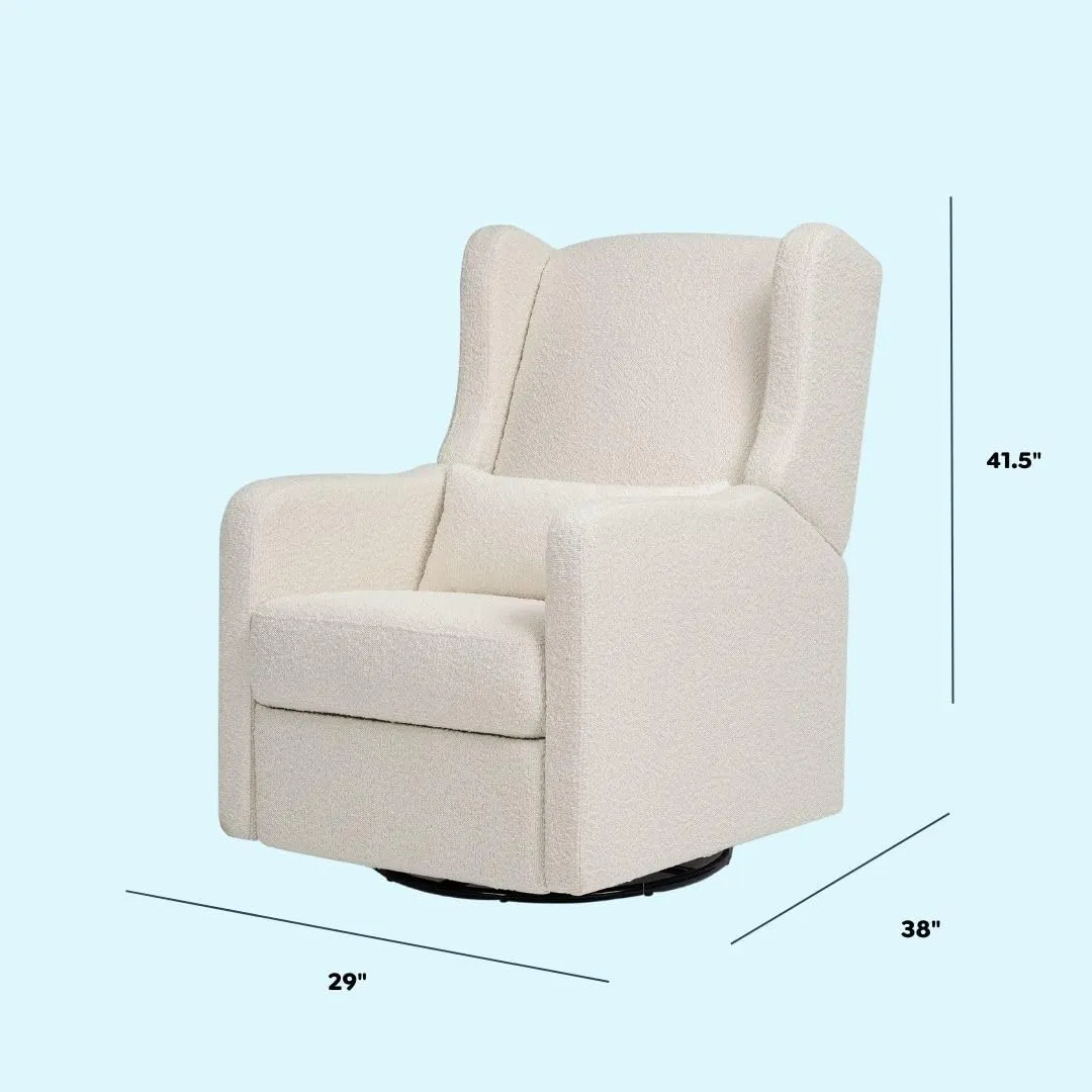 DaVinci Carter’s Arlo 270° Swivel Rocker Recliner Chair - GREENGUARD Gold, FSC & Certi-PUR US Certified - Ultra Comfy Nursery Glider Recliner - Glider Rocking Chair for Nursery and Living Room, Ivory