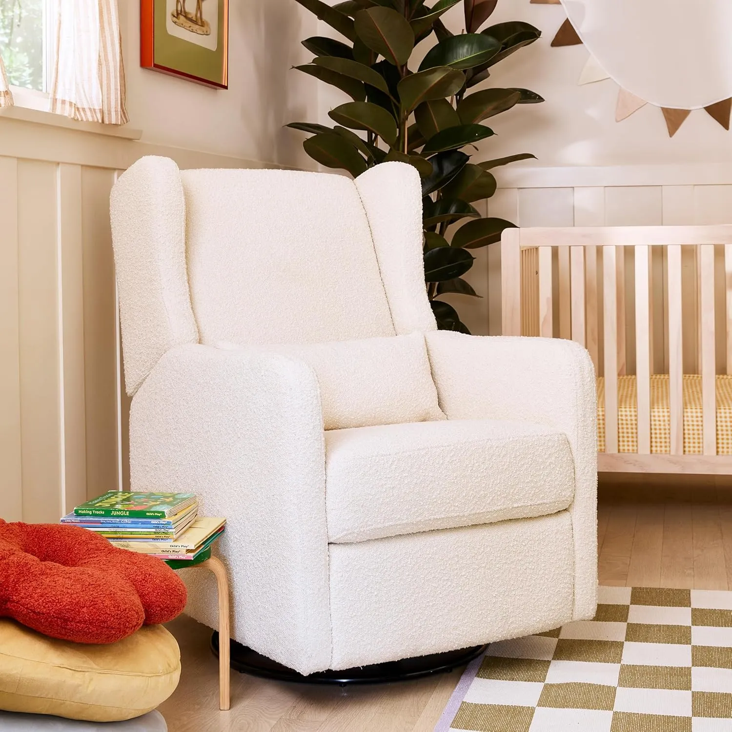 DaVinci Carter’s Arlo 270° Swivel Rocker Recliner Chair - GREENGUARD Gold, FSC & Certi-PUR US Certified - Ultra Comfy Nursery Glider Recliner - Glider Rocking Chair for Nursery and Living Room, Ivory