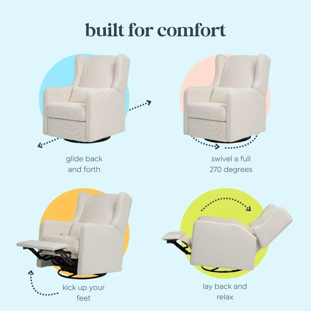 DaVinci Carter’s Arlo 270° Swivel Rocker Recliner Chair - GREENGUARD Gold, FSC & Certi-PUR US Certified - Ultra Comfy Nursery Glider Recliner - Glider Rocking Chair for Nursery and Living Room, Ivory