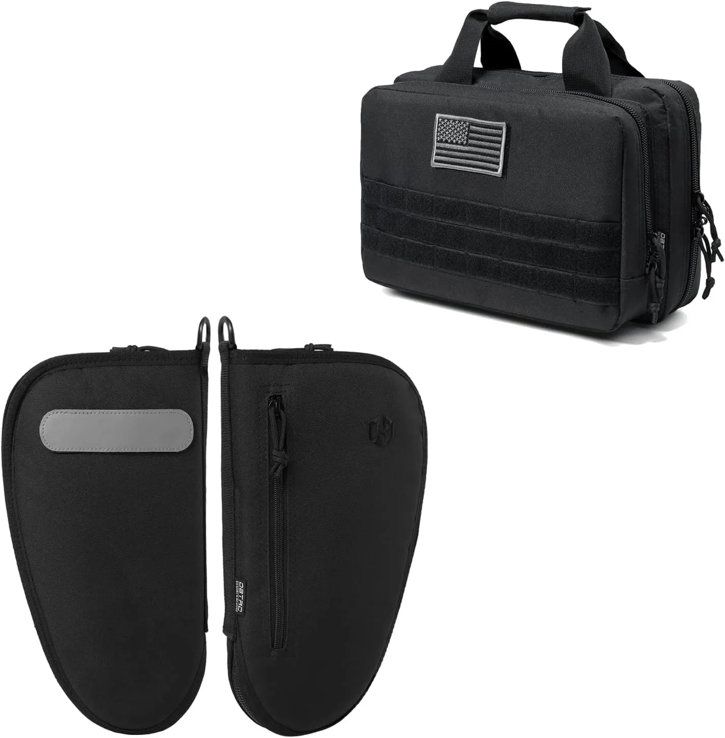 DBTAC Single Padded Pistol Bag Large (Black)   Range Bag XS for 1~2 Pistol (Black), Lockable Zipper, Durable Material, Compact Design