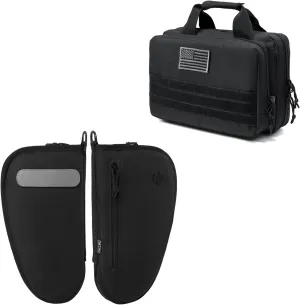 DBTAC Single Padded Pistol Bag Large (Black)   Range Bag XS for 1~2 Pistol (Black), Lockable Zipper, Durable Material, Compact Design