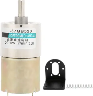 DC12V Speed Reduction Gear Motor, Micro DCGeared Electric Motor, XD 37GB520 Shaft Mini Metal Gearwheel Gear Motor for RC Car, Robot Model, DIY Engine Toys (300rpm/min)