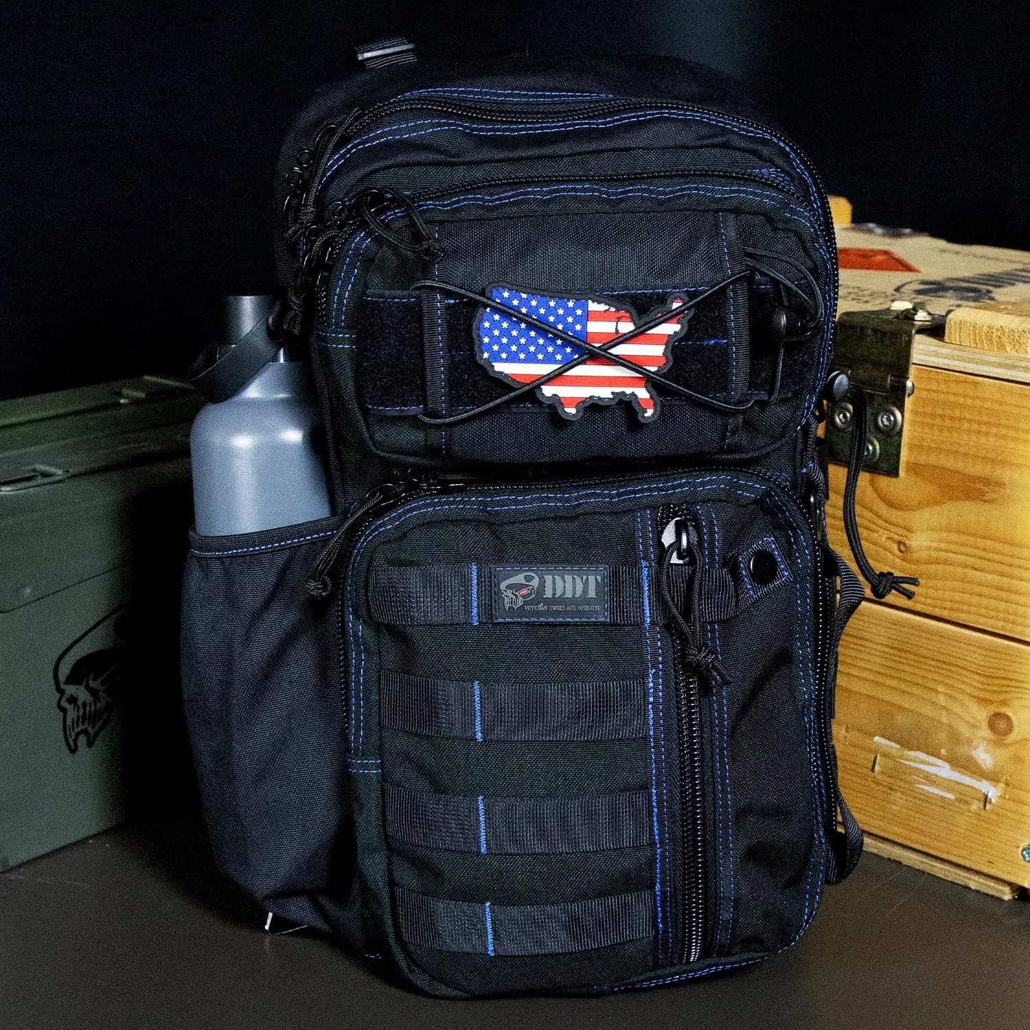 DDT Death Dealer Tactical Assassin Sling EDC Bag (Blueline)