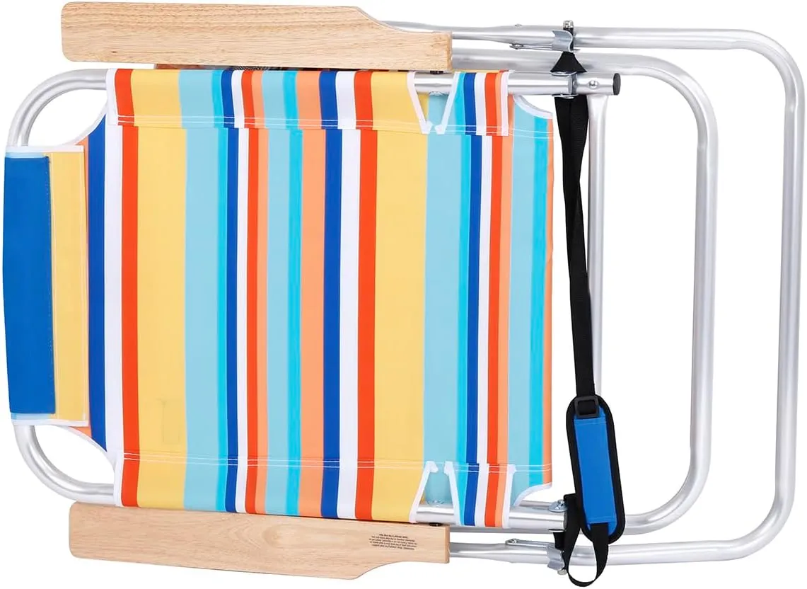 Deluxe XL Tall 17 Inches High Seat Beach Chair for Adults Heavy Duty, Aluminum Frame, Wide Plus Size, 300 lb Capacity