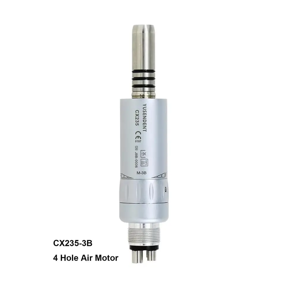 Dental Motor Internal Water，Jet Spray 2/4 Hole E Type Fits NSK KAVO，Dental Air Motor，Compatible, 1:1 External，Silver (CX235-3B M4)