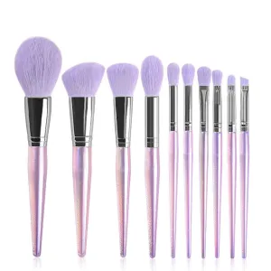 DFHBFG 10 Makeup Brush Set Beauty Tools Wooden Handle Eyeshadow Brush Full Set Of Makeup Brushes(1,D)