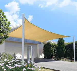 diig Patio Sun Shade Sail Canopy, 10' x 10' Square Shade Cloth UV Block Sunshade Sail - Outdoor Cover Awning Shelter for Pergola Backyard Garden Playground (Sand Color)
