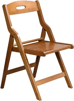 Dining Chair Bamboo Folding Kitchen Foldable Wooden Stool Portable Fishing Leisure Office with Footrest No Need to Install Save Space