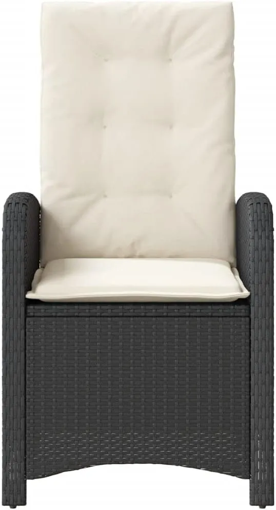 Dinning Chairs Beach Chair Camping Chairs Dining Room Chairs - Reclining Patio Chair with Cushions Black Poly Rattan for Campsites Outside Beaches Terrace