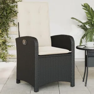 Dinning Chairs Beach Chair Camping Chairs Dining Room Chairs - Reclining Patio Chair with Cushions Black Poly Rattan for Campsites Outside Beaches Terrace