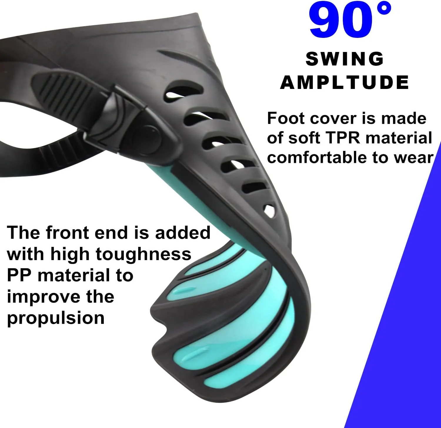 Diving fins Snorkeling Gear for Adults Snorkel fins ，Swim fins Open, Adjustable, Men, Women, Children, Swim Flippers