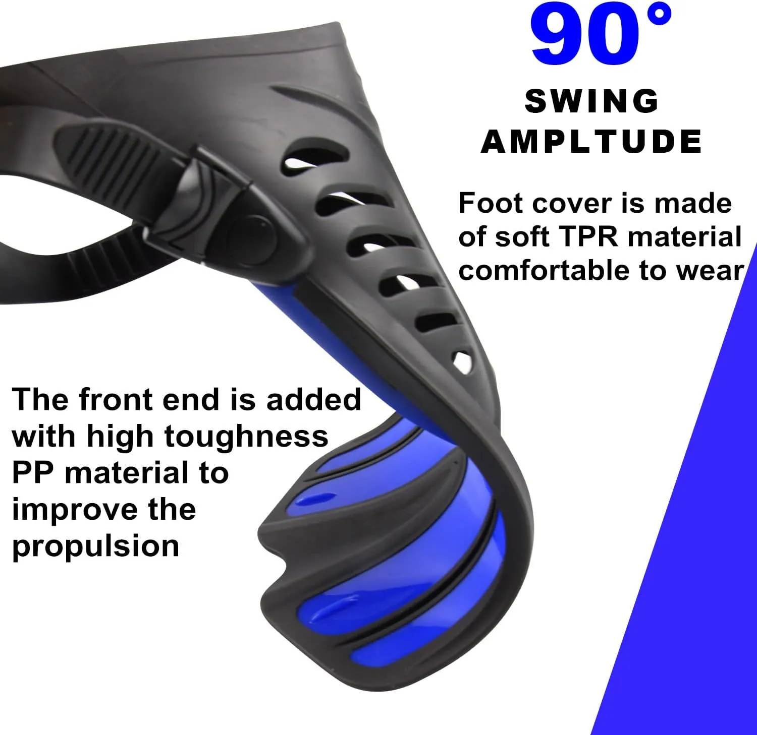 Diving fins Snorkeling Gear for Adults Snorkel fins ，Swim fins Open, Adjustable, Men, Women, Children, Swim Flippers