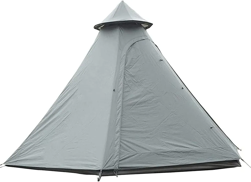 Dome Camping Tent Indian Teepee Tent 3-4 Person Double Layers Anti-Uv Tower Tent Outdoor Family Camping Tent
