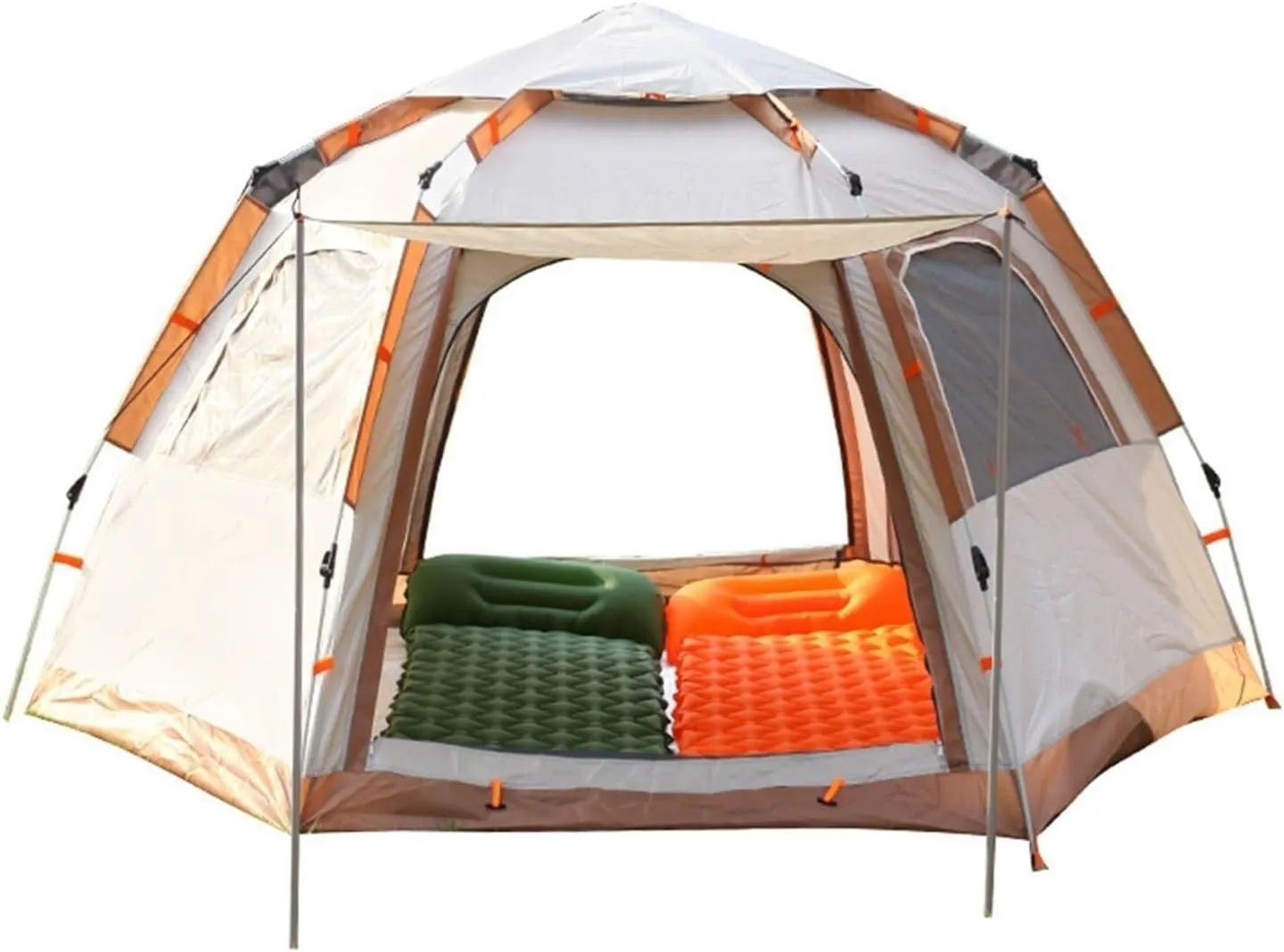 Double Layer Camping Tent for 4-6 People, Easy Setup Outdoor Family Tent for Hiking, Beach, Picnic & Recreation (280x240x158cm)