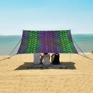 Dragon Scales Beach Canopy Tent Anti-UV & Wind Resistant, 3D Camping Sun Shelter Easy Setup Portable,Outdoor Shade Tents with Sandbags,Sand Shovels,Ground Pegs & Stability Poles