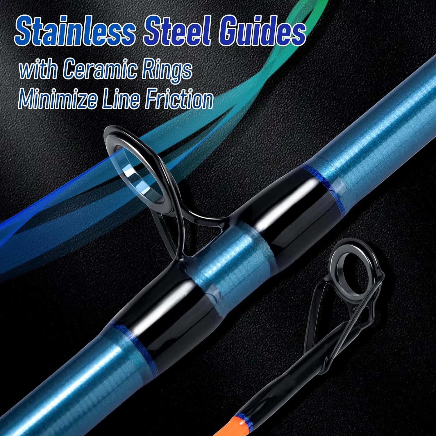 Dr.Fish Spinning Fishing Rod for Surf Fishing, 3 Section Carbon Fiber Stainless Steel Guide EVA Grip Surf Casting Saltwater Fishing Pole Beach Trolling