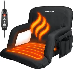 Driftsun Heated Stadium Seats with Back Support, Heated Bleacher Seat, Padded Heated Stadium Seats with Backs, Waterproof Heated Chairs Outdoor Sports