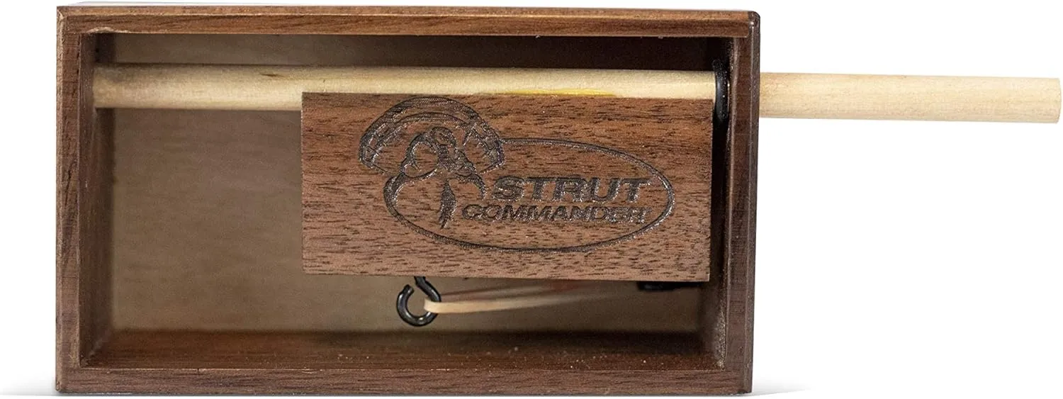 Duck Commander Button Pusher Turkey Call, Walnut Turkey Call, Turkey Gobble Box Call for Hunting, Turkey Hunting Gear and Accessories