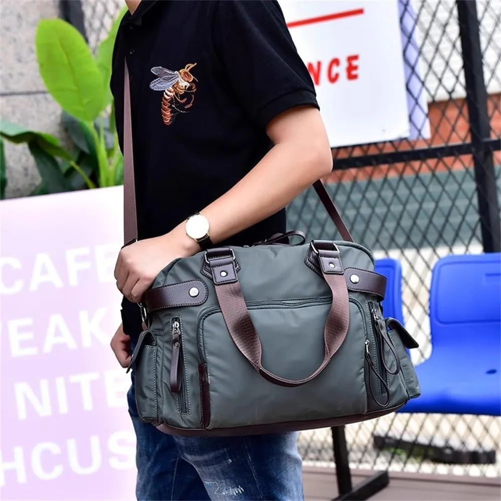 Duffle Bag Men's Business Casual Luggage Bag Trip Shoulder Crossbody Bag for Travel, Workout(Green)