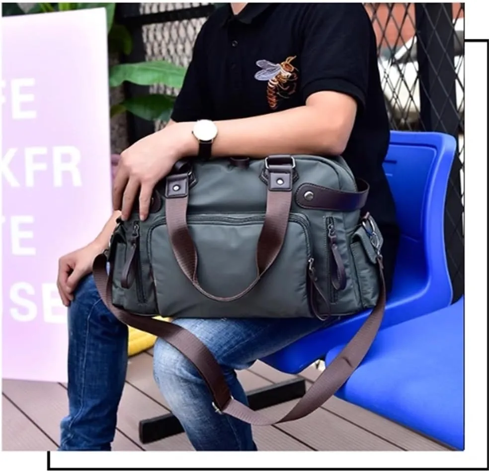 Duffle Bag Men's Business Casual Luggage Bag Trip Shoulder Crossbody Bag for Travel, Workout(Green)